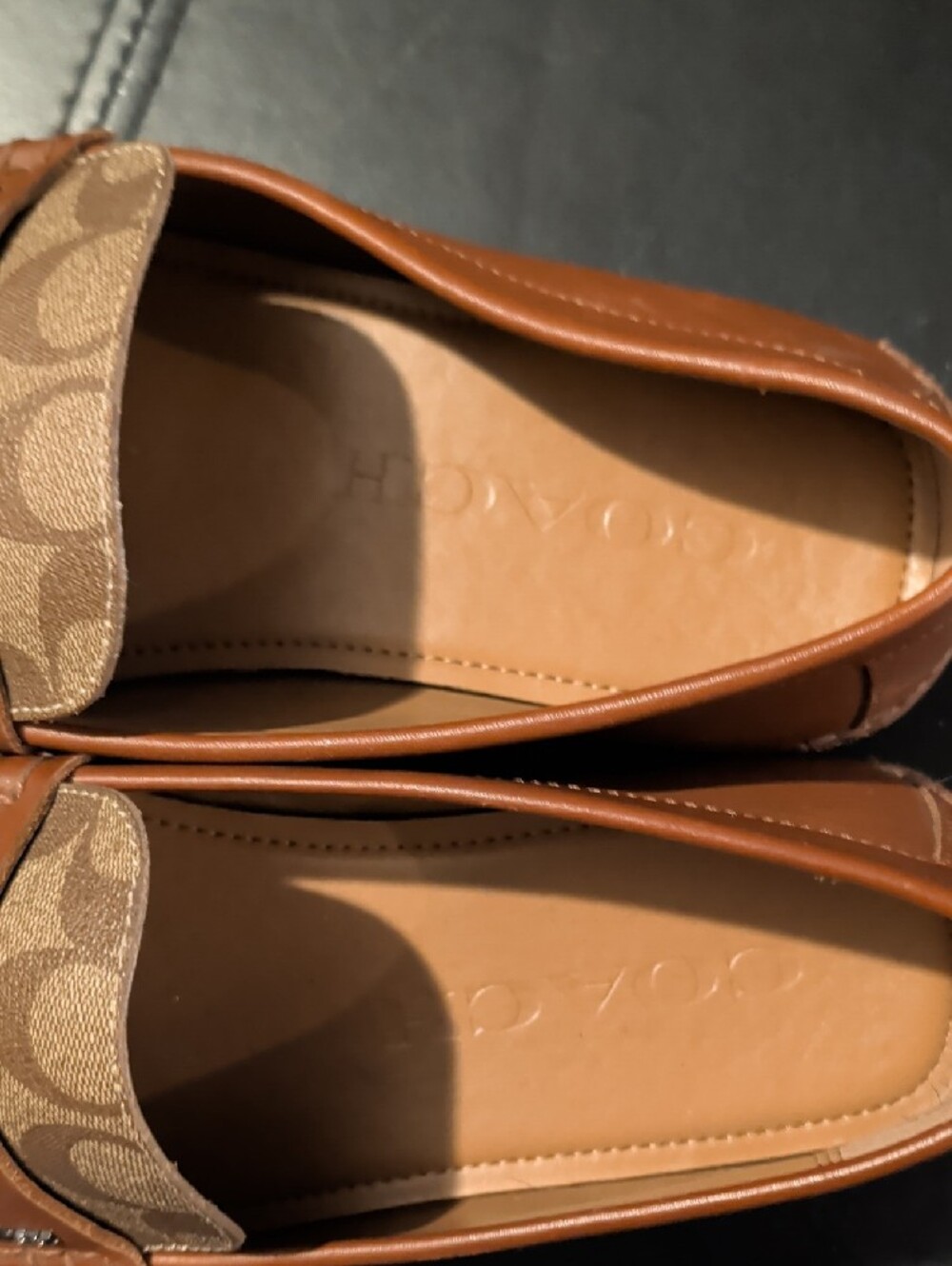 Coach Men's Tan & Signature Canvas Penny Loafers - Picture 4 of 5